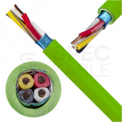 Kabel transmisyjny E-BUS 2x2x0,8mm do magistrali instalacyjnej EIB KNX zielony 150V ekranowany drut Technokabel