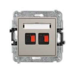 ICON Mechanizm gniazda głośnikowego podwójnego taupe 60IGG-2