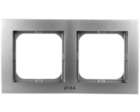 AS Ramka podwójna do łączników IP44 srebro RH-2G/18