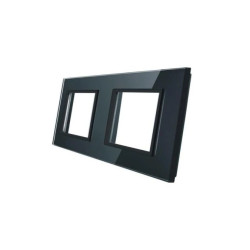 Livolo PODWÓJNA CZARNA RAMKA SZKLANA 150 x 80mm GPF-2-62
