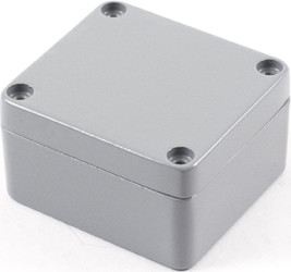 Aluminum die cast enclosure, (L x W x H) 64 x 58 x 35 mm, gray (RAL 7046), IP68, 1590Z061GY