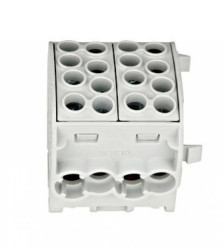 Zacisk rozgałęźny 1-bieg., 35 mm², szary, 4 wej., 4 wyj.