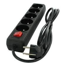 Listwa zasilająca 5 gniazd z uziemieniem 1.8m czarna