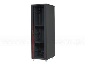 Szafa rack 42U, 19", 800mm gł., drzwi szklane, czarna