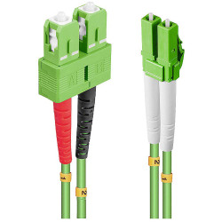 LINDY 46324 Fibreglass FO Cable 10 m Green LC SC Multimode OM5 50/125 µ