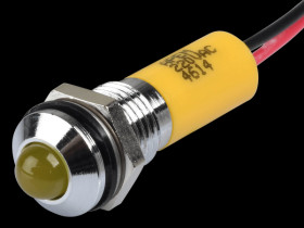 Q8P3CXXY220E Indicator LED, 220 V AC, 8 mm, wired, yellow/BrC