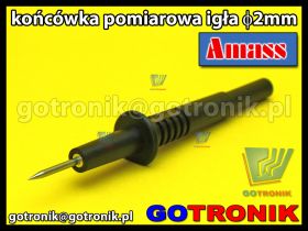 Końcówka pomiarowa igła 2mm | czarna
