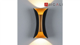 Abigali Kinkiet Black-Gold 2X5w 3000K, Abigali-Kmg2x5ww