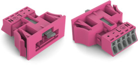 Plug, 5 pole, snap-in, push-in, 1.5 mm², pink, 890-795/082-000
