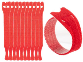 Opaski rzepowe 20x125 BTB Straps czerwone /opakowanie 10szt./