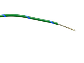 Przewód montażowy 0,5 mm2 Niebieski/Zielony RS PRO PVC 1000 V AC dł. 100m 16/0,2 mm 85°C Norma wojskowa 61-12 część 6