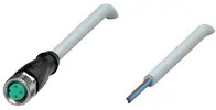 Sensor actuator cable, M8 cable socket, straight, A to open end, 3 pole, 8.5 m, PVC, gray, 3 A, 240799-100008