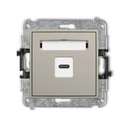 ICON Mechanizm gniazda pojedynczego 1xUSB C-C taupe 60IGUSB-7
