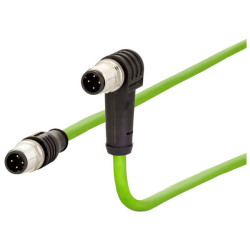 Metz Connect 142M1D19010 M12 Network cable CAT 5e 1.00m Green PUR-resistant