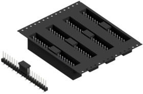 Pin header, 20 pole, pitch 2.54 mm, angled, black, SL10SMD06220ZBTR