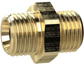 Double threaded nipple, L 23 mm, 25 bar, brass, for jacks, 131759
