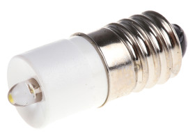 Lampka kontrolna Biały 130V ac E10 LED średnica 10mm długość 25.25mm