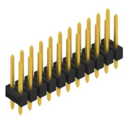 Pin header, 22 pole, pitch 2.54 mm, straight, black, 10055270