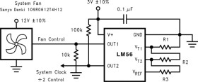 3°C Dual output resistor-programmable temperature switch with fan control