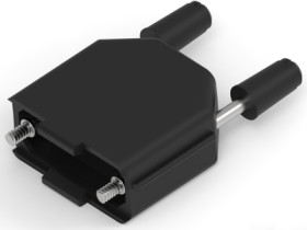 D-Sub connector housing, size: 1 (DE), straight 180°, cable Ø 3 to 11 mm, PA, black, 1991253-9