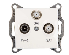 Sedna Gniazdo antenowe TV/SAT/SAT końcowe kremowe SDN3502123