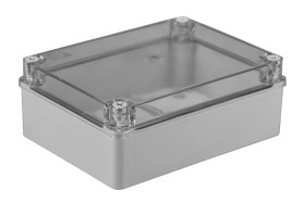 Puszka n/t hermetyczna 190x140x70 bez dławików IP65 pokrywa przezroczysta S-BOX 416-P