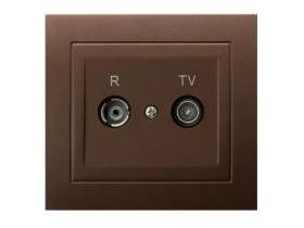 KIER Gniazdo antenowe RTV przelotowe 16dB brązowy metalik GPA-16WP/52 OSPEL