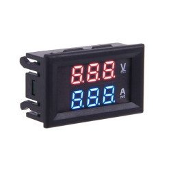WOLTOMIERZ AMPEROMIERZ 100V 10A LED PANEL MODUŁ MIERNIKA RED/BLUE PODWÓJNY