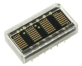 Wyświetlacz diodowy LED 4-znakowy 7 x 5 0,11 mcd 5 x 7, Zielony 4.6mm Broadcom 574 nm