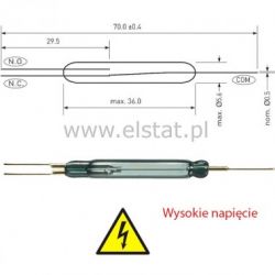 Kontaktron mocy; 1 zestyk przełączny; 1A/400V