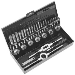 Sealey AK3015HSS Tap &amp; Die Set 32pc Split Dies HSS 4341 - Metric