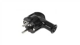 Wtyczka Kątowa Z Uchwytem Unischuko 2P+Z Ip20 250V 16 A, Czarna 24014