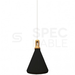 Lampa dekoracyjna wisząca czarna z elementem drewna fi:250mm dł:1200mm E27 max 60W IP20 V-TAC VT-7525-B