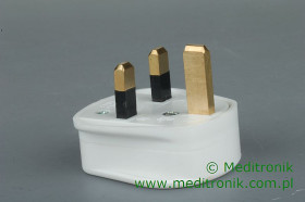 Wtyk angielski biały do montażu na kabel bezpiecznik 13A