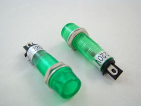 Kontrolka 220VAC 9mm ziel. okrągła neonowa NXD9-1/Z; NI-1GN(ZIELONA)