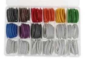 Zestaw do znakowania kabli, typ: Cable Marker, 4500 x 250 Znaczniki dla każdego: 0→ 9 (z kolorowym kodem), Pusty