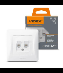 CAT6+CAT6 Gniazdo computer double white VIDEX BINERA