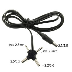 Uniwersalny wtyk zasilający DC 4 końcówki, przewód 1.5m