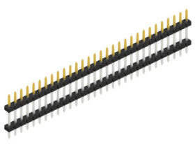 Pin header, 30 pole, pitch 2 mm, straight, black, 10062892