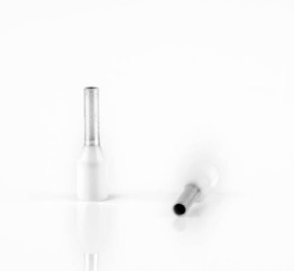 Insulated wire end ferrule, 0.5 mm², 12 mm/6 mm long, DIN 46228-4, white, BYB-4-18H0056