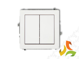 DECO Wyłącznik 2-biegunowy zwierny przycisk biały mat 25DWP-44.2 KARLIK