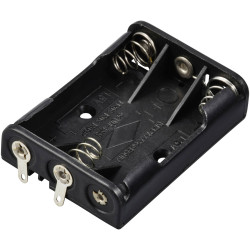 TRU COMPONENTS TC-13220576 Battery tray 3x AAA Solder lug 52x37x13 mm