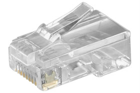 Wtyk Western RJ45 do kabla płaskiego, 8-pinowy - Połączenie typu Wtyk RJ45 (8P8C)