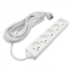 Przedłużacz 5 gniazd 5m z/u 3x1.5mm2 BIAŁY