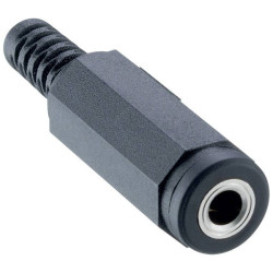 Lumberg 1520 01 Audio Jack 3.5mm Straight Socket 3 Pins Stereo Black