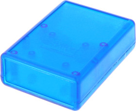 ABS device enclosure, (L x W x H) 91 x 66 x 28 mm, blue/transparent, IP54, 1593PTBU