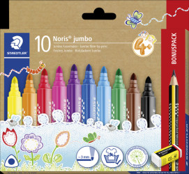 328-B C10P Fibre-tip pens, 3 mm, 10 colours, box