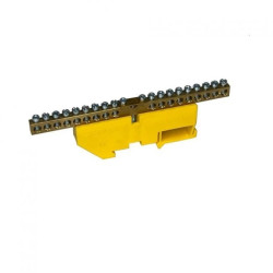 Listwa zerowa zaciskowa mocowana na szynę LZ18 żółta 18‑torowa