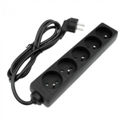 Przedłużacz 5 gniazd 1.5m z/u 3x1.0mm2 CZARNY