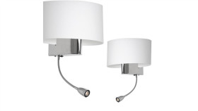 Kinkiet Casino White/Chrome 1Xe27 + 1W Led Ml6372 Milagro